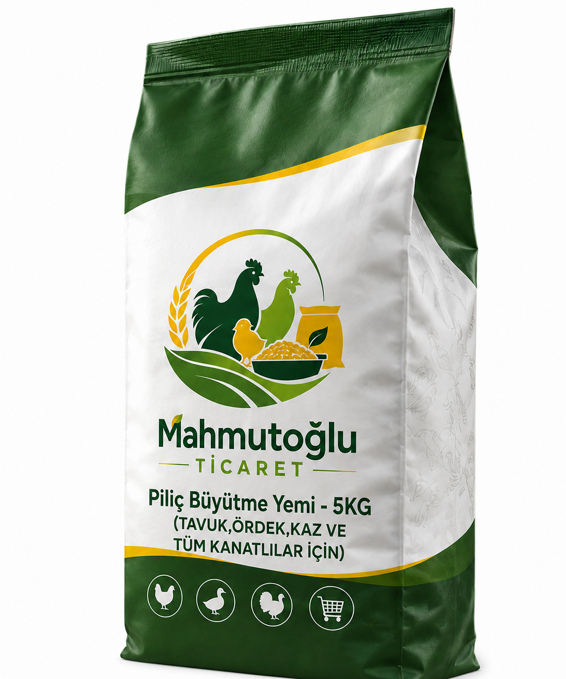 Piliç Büyütme Yemi - 5KG (TAVUK,ÖRDEK,KAZ VE TÜM KANATLILAR IÇİN)