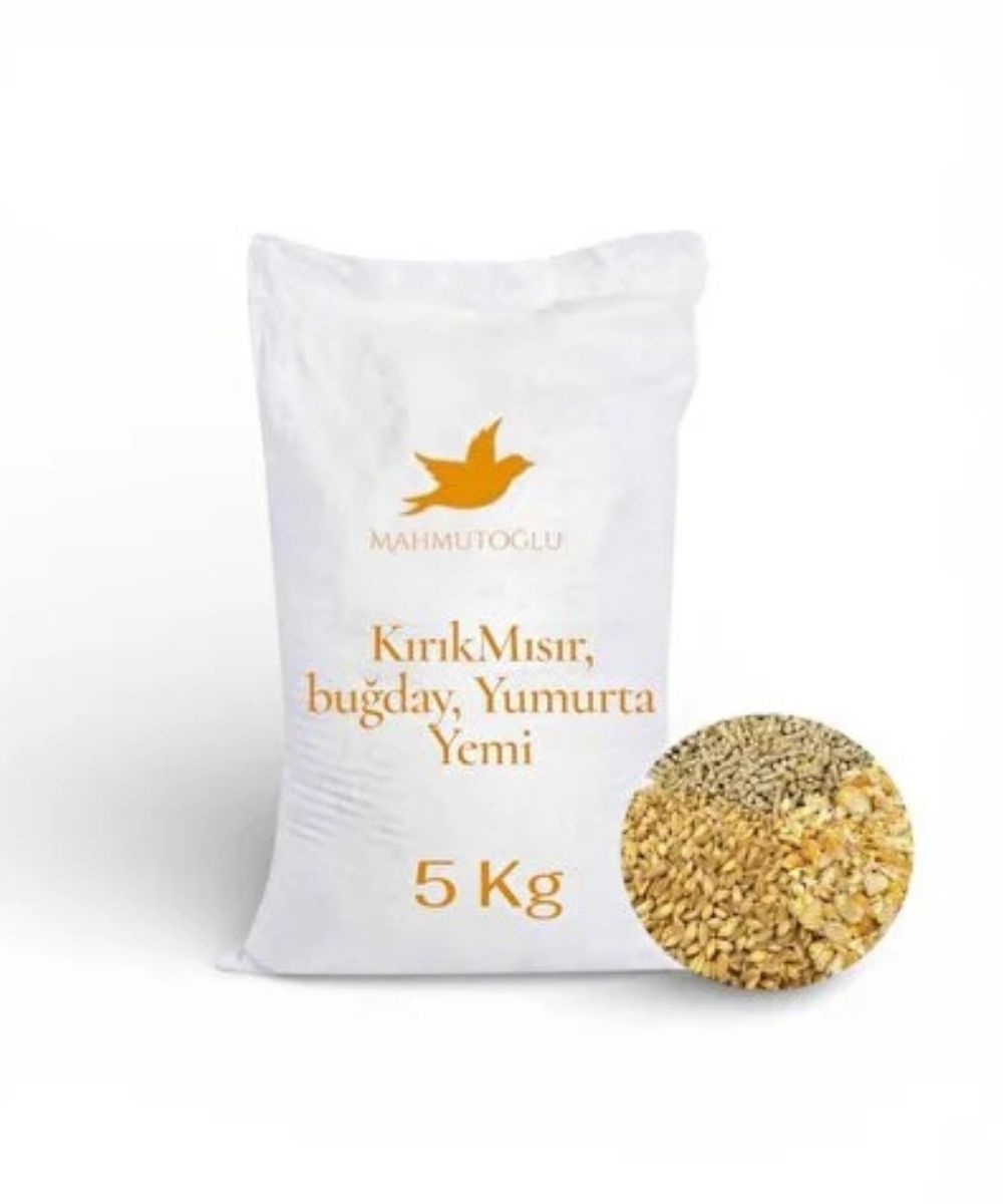 Kırık Mısır, Bugday ve Yumurta Pelet Karışık Yem (Tavuk, Kaz, Ordek vb.) - 5 Kg