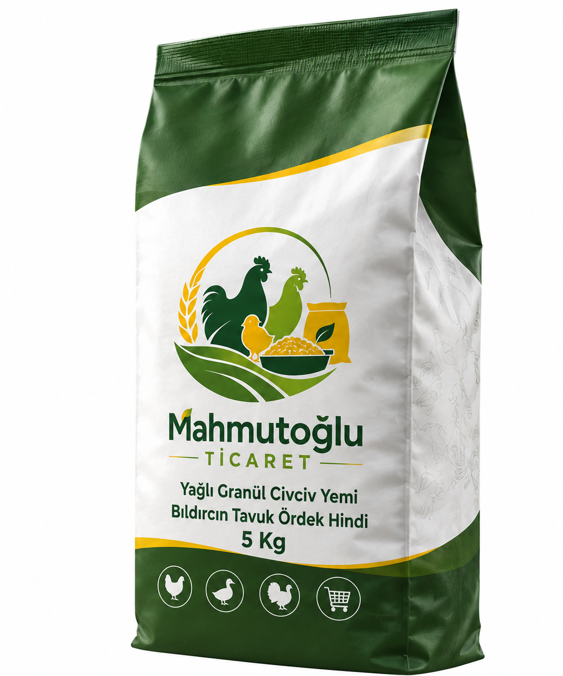 Yağlı Granül Civciv Yemi Bıldırcın Tavuk Ördek Hindi 5 Kg